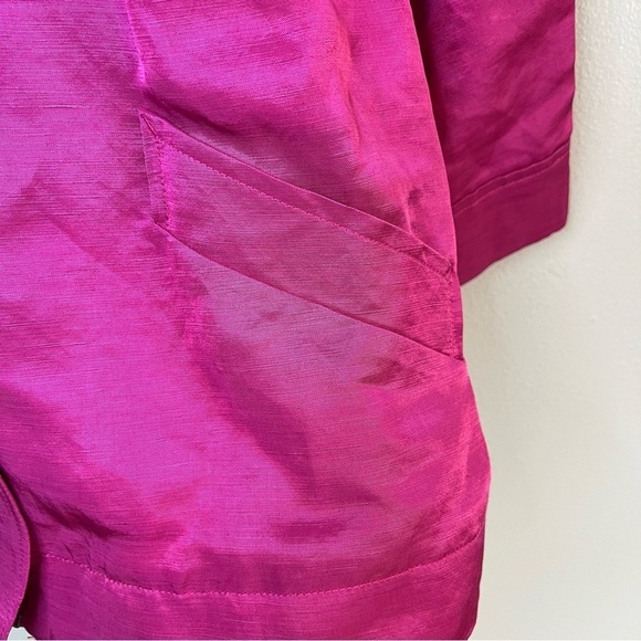 Charter Club Womens Blazer Full Zip Linen Viscose Sz L Pink Barbie Cruise Office - Picture 3 of 9